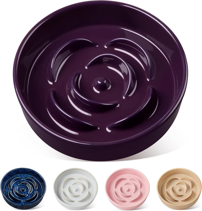 Slow Feeder Dog Bowl 1.5 Cups Ceramic Slow Feeder for Medium Breed Puzzle Maze Food Dog Bowl for Fast Eater