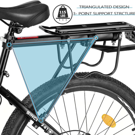 Rear Bike Rack,Bike Cargo Rack w/Fender & Large Size Reflective,Quick Release Mountain Road Bicycle Rear Racks,Universal Bike Luggage Rack,Large Capacity Bike Pannier Rack,