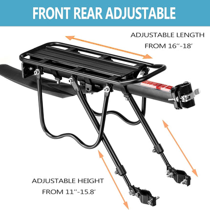 Rear Bike Rack,Bike Cargo Rack w/Fender & Large Size Reflective,Quick Release Mountain Road Bicycle Rear Racks,Universal Bike Luggage Rack,Large Capacity Bike Pannier Rack,