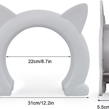 Large Cat Door Interior Door, XL Indoor Cat Door, Pet Doors for Cats, Kitties and Small Dogs (White)