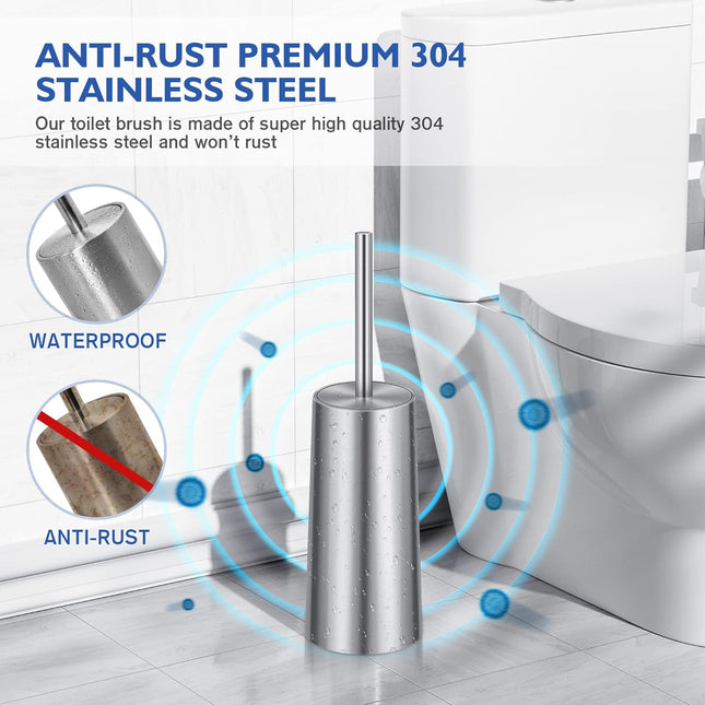 Toilet Brush and Holder Toilet Brush 304 Stainless Steel Bowl for Bathroom Toilet-Ergonomic Elegant – product detail