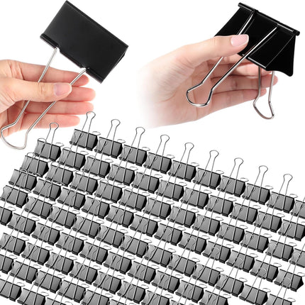 50 Pcs 3 Inch Jumbo Binder Clips Extra Large Binder Clips Bulk Black Big Heavy Duty Metal Giant Large Paper Clamps for Office and Home Supplies Organization Kitchen Food Bags Drawing