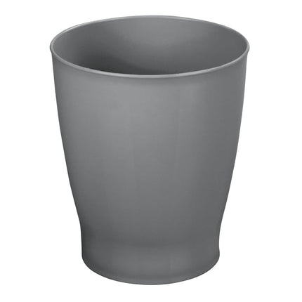 Round Plastic Bathroom Garbage Can, 1.25 Gallon Wastebasket, Garbage Bin, Trash Can for Bathroom, Bedroom, and Kids Room - Small Trash Can - Fyfe Collection - Charcoal Gray