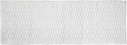 Soft 100% Cotton Luxury Hotel-Style Rectangular Spa Mat Rug, Plush Water Absorbent, Diamond Design - for Bathroom Vanity, Bathtub/Shower, Machine Washable - Long Runner, 60" x 21" - White