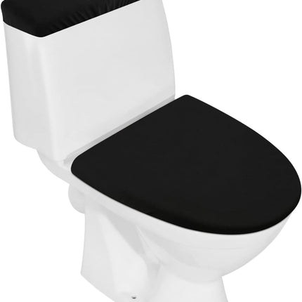 Toilet Lid Cover and Toilet Tank Lid Cover, Bathroom Toilet Lid Seat Cover Set, Stretch Washable Spandex Fabric Toilet Protector Cover, Fits Most Toilet Tanks & Lids