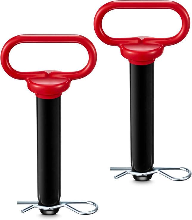 2 Pack 1 x 4-3/4 Inch Carbon Steel Clevis Hitch Pin with 3.35 Inch R V1258-DP02-C-1945