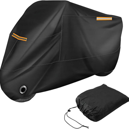 Motorcycle Cover, 190T All-Season Waterproof Sun Protect Motorcycle Cover with Lock Hole, All-Around Outdoor Protection Cover for Motorcycle Scooter, Motorcycle Accessories