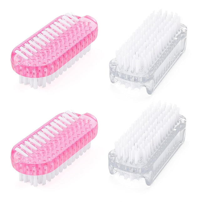 4PCS Nail Brush Double Sided Nail Scrubber Brush Soft Stiff Bristles fingernail Cleaning Brush