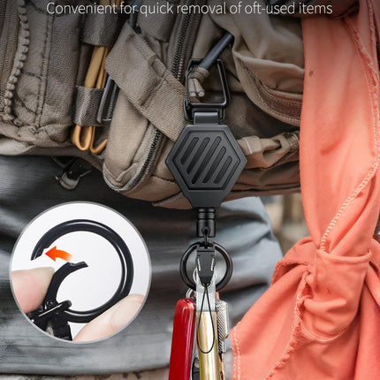 2 Pack Heavy Duty Retractable Keychain with Magnetic Closure Retractable Badge Reel for up to 16 oz Magnetic ID Badge Holder Reel ABS Casing Belt Clip and Large Carabiner Ring