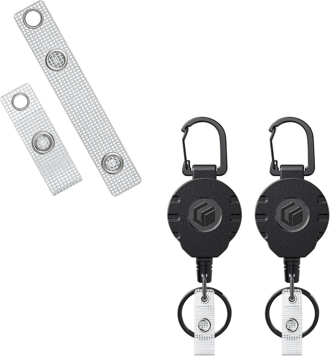 50 Pcs Badge Holder Straps ID Badge Straps with Snaps and 2 Pack Retractable Keychain V1258-DP02-C-2089