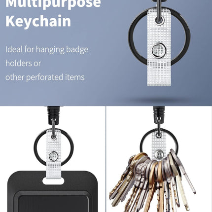 50 Pcs Badge Holder Straps ID Badge Straps with Snaps and 2 Pack Retractable Keychain for Badge Holder Heavy Duty Badge Reel