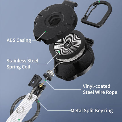 2 Pack Retractable Keychain and Adjustable Lanyard with Retractable Badge Reel Quick-Release Buckle with Sliding ID Badge Holder