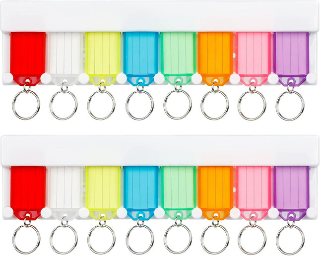 2 Pack Key Tag Rack Slot Style Plastic Wall Mounted Key Holder Organizer with Key Tag Identifiers and 20 – product detail