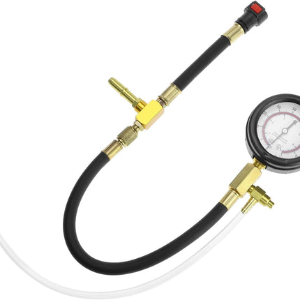 Universal Fuel Pressure Test Kit, Dual Scale Gauge (0-7 bar/0-100 psi) with Multiple Adapter Sizes, Brass Connectors