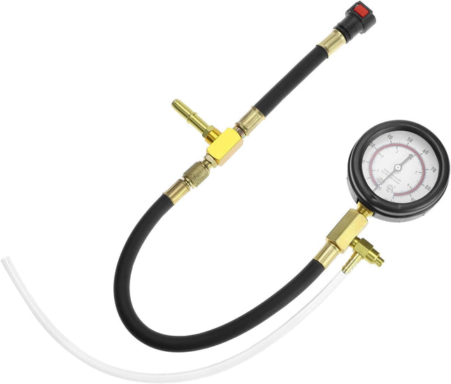 Universal Fuel Pressure Test Kit Dual Scale Gauge (0-7 bar/0-100 psi) with Multiple Adapter Sizes Brass – product detail