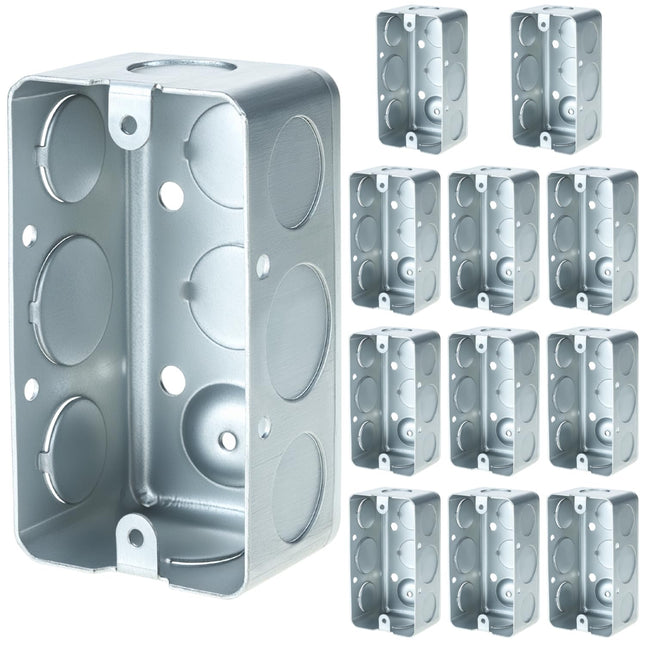 Electrical Box 12-Pack 4x2 Inch Outlet Box 13 Cubic Inches Ten 1/2 Inch Knockouts Electrical Box 1-7/8 Deep