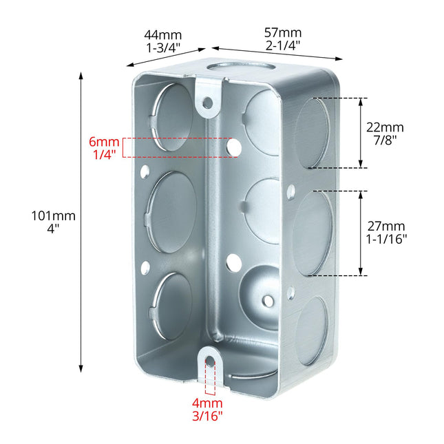 Electrical Box 12-Pack 4x2 Inch Outlet Box 13 Cubic Inches Ten 1/2 Inch Knockouts Electrical Box 1-7/8 – product detail