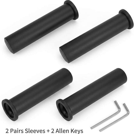 Adapter Sleeves 1" to 2" – 8" Length, 2 Pairs, 600 lbs Load, Locking Bolt & Caps for Racks, Bars & Plates