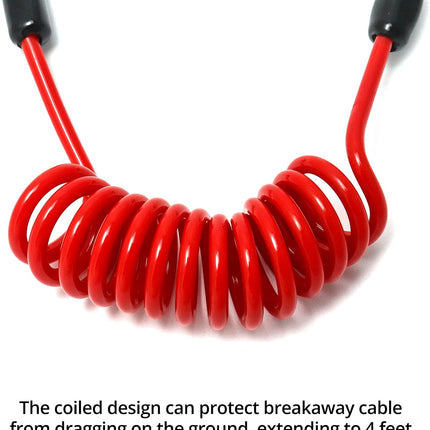Breakaway Trailer Cable, 4 Pack 4 Ft Brake Safety Cable Spring Towing Coiled Wire with Clip, Stainless Steel Spring Towing Coiled Wire for RV Trailer Emergency