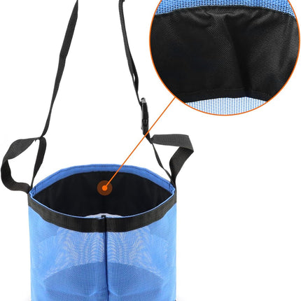 2 Pack Horse Feed Bag for Grain - Durable Mesh Grain Feeder with Adjustable Strap, Comfortable Neck and Nose Pad Horse Muzzle Feed Bag, for Feeding Grain, Powder, Supplements, Blue