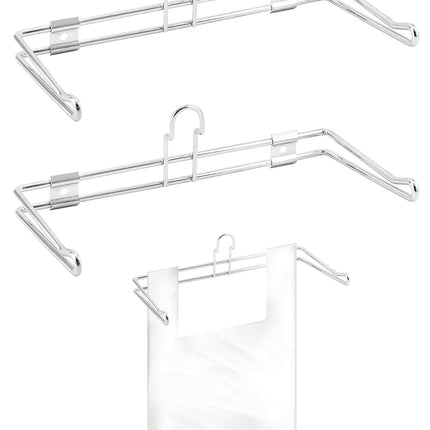 2-Pack T-Shirt Bag Rack Wall Mount, Chrome-Plated Metal T-Shirt Retail Bag Holders, 12-Inch Width, 6" Arm, Easy Install Bag Holder for Retail and Checkout Counters