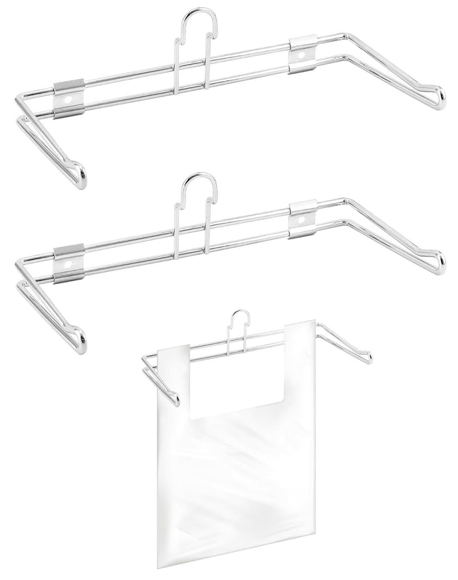 2-Pack T-Shirt Bag Rack Wall Mount Chrome-Plated Metal T-Shirt Retail Bag Holders 12-Inch Width 6