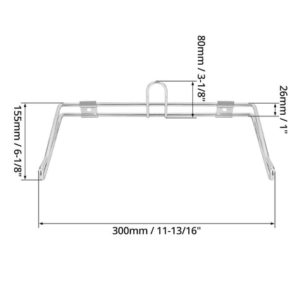 2-Pack T-Shirt Bag Rack Wall Mount, Chrome-Plated Metal T-Shirt Retail Bag Holders, 12-Inch Width, 6" Arm, Easy Install Bag Holder for Retail and Checkout Counters