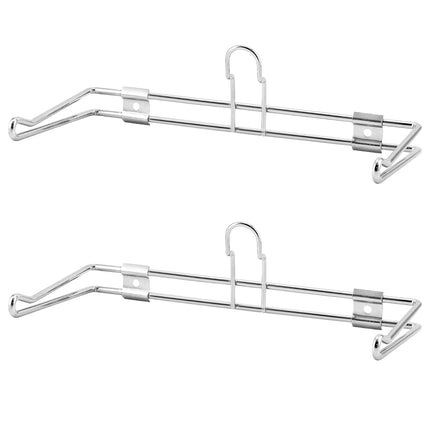 2-Pack T-Shirt Bag Rack Wall Mount, Chrome-Plated Metal T-Shirt Retail Bag Holders, 12-Inch Width, 6" Arm, Easy Install Bag Holder for Retail and Checkout Counters