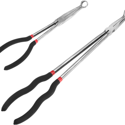 Offset Spark Plug Boot Removal Plier - 5/8" Opening, 11" and 16" Length, Offset Tip for Tight Spots, Protects Wire Boots
