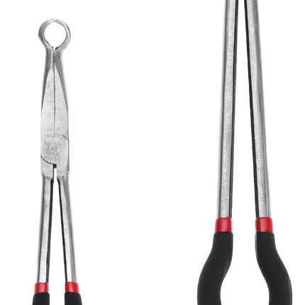 Offset Spark Plug Boot Removal Plier - 5/8" Opening, 11" and 16" Length, Offset Tip for Tight Spots, Protects Wire Boots