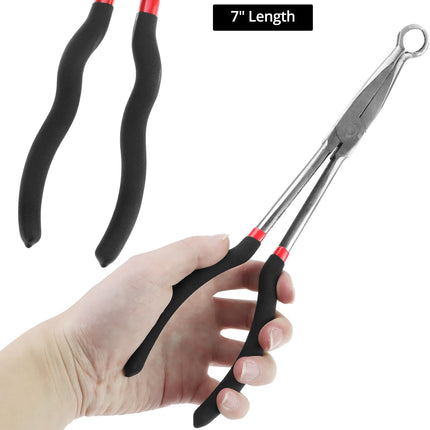 Offset Spark Plug Boot Removal Plier - 5/8" Opening, 11" and 16" Length, Offset Tip for Tight Spots, Protects Wire Boots