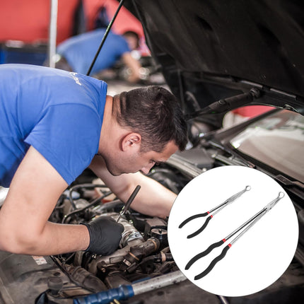 Offset Spark Plug Boot Removal Plier - 5/8" Opening, 11" and 16" Length, Offset Tip for Tight Spots, Protects Wire Boots