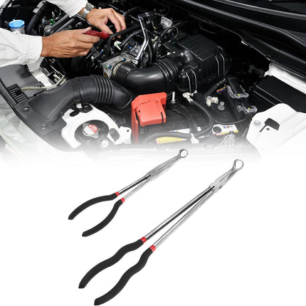 Offset Spark Plug Boot Removal Plier - 5/8" Opening, 11" and 16" Length, Offset Tip for Tight Spots, Protects Wire Boots
