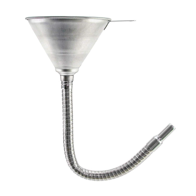Spout Funnel with 14-9/16 Long Flexible Hose and Strainer Steel Universal Priming Funnel for All Oils