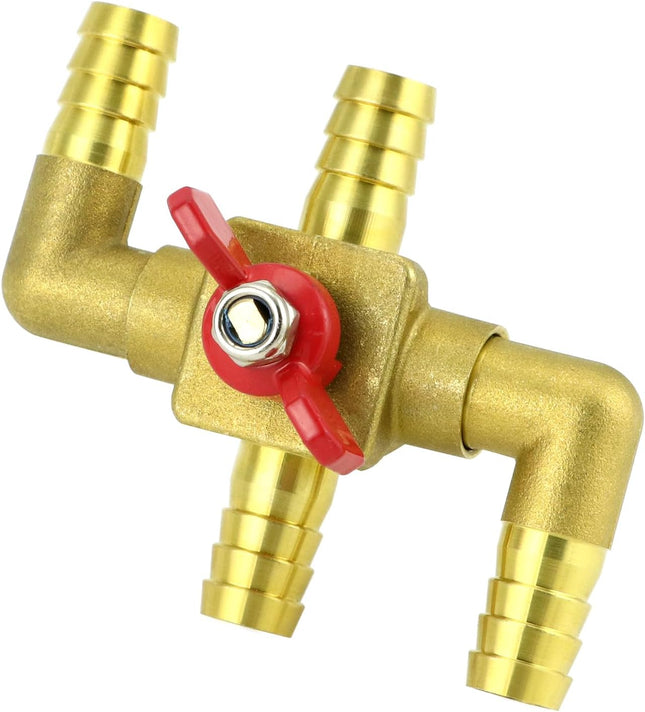 Solid Brass 5/8 4-Way Heater Control Valve with Switch 16mm Hose Barb Automotive Bypass – product detail