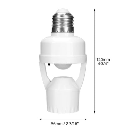 Motion Sensor Light Socket Adapter - 4 Pack E26/E27 Compatible, Adjustable Timing & Lux, Auto Motion Sensor Light Sockets Security Light Bulb Socket for Basements, Garages, Door Porch