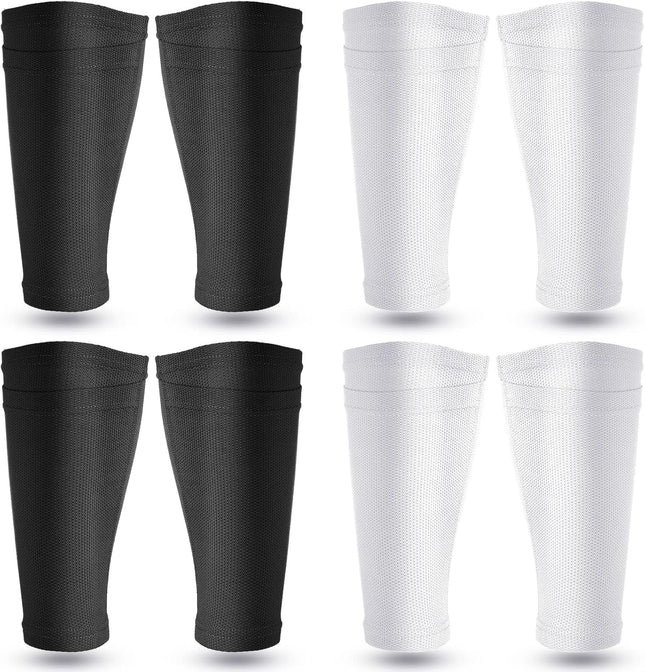 Soccer Shin Guards Sleeves 4 Pairs Flexible Soccer Shin Guard Leg Performance Support Polyester