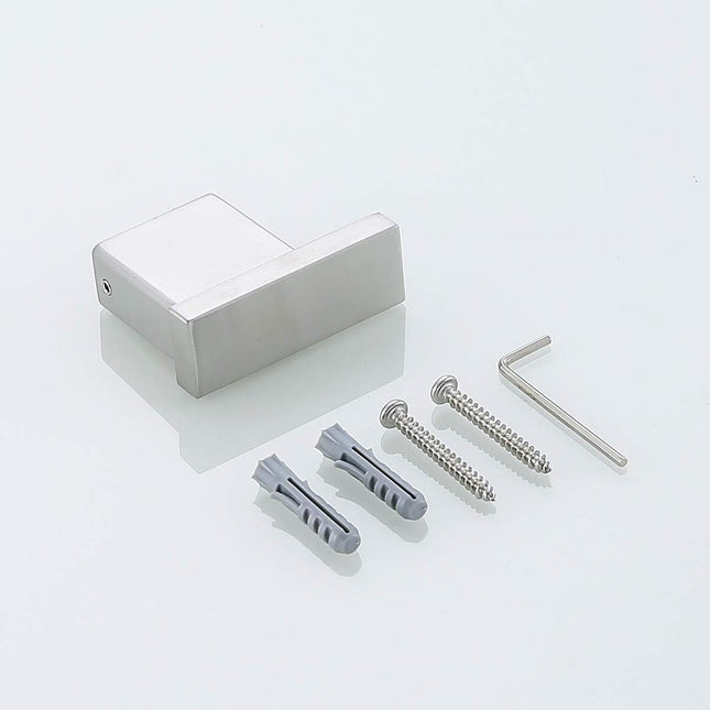 Brushed Nickel Towel Hook for Bathroom Square Modern Wall Mounted Robe Hook Coat Hooks Wall – product detail