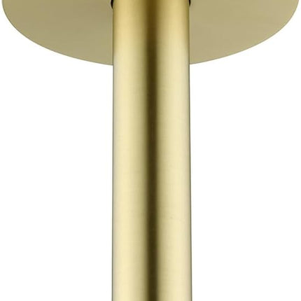 Shower Arm with Flange,Gold 4 Inches Ceiling Mount Shower Head Extension Arm Straight Arm Ceiling-Mounted For Fixed Shower Head,Brushed Gold.RD91038-4BG