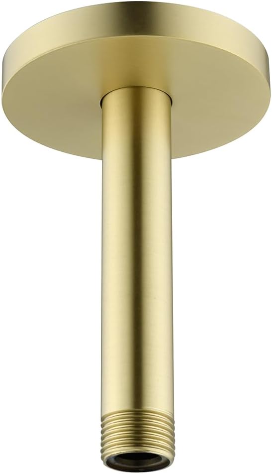 Shower Arm with Flange Gold 4 Inches Ceiling Mount Shower Head Extension Arm Straight Arm
