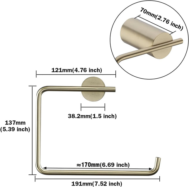 Brushed Gold Towel Ring Wall Mounted Hand Towel Holder for Bathroom Solid SUS304 Stainless Steel Bath Hand – product detail