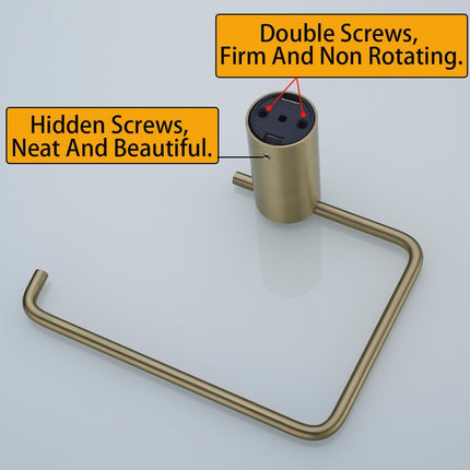 Brushed Gold Towel Ring Wall Mounted Hand Towel Holder for Bathroom Solid SUS304 Stainless Steel Bath Hand Towel Hangers.RD-96068-5BG-2