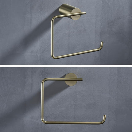 Brushed Gold Towel Ring Wall Mounted Hand Towel Holder for Bathroom Solid SUS304 Stainless Steel Bath Hand Towel Hangers.RD-96068-5BG-2