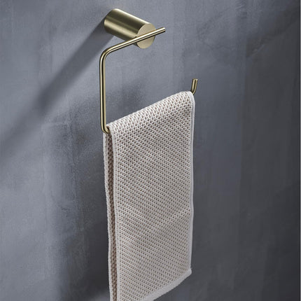 Brushed Gold Towel Ring Wall Mounted Hand Towel Holder for Bathroom Solid SUS304 Stainless Steel Bath Hand Towel Hangers.RD-96068-5BG-2