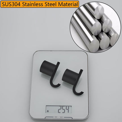 Matte Black Towel Hook for Bathroom Modern Black Hooks for Wall SUS304 Stainless Steel Robe Coat Hook.RD96068-8MB-2