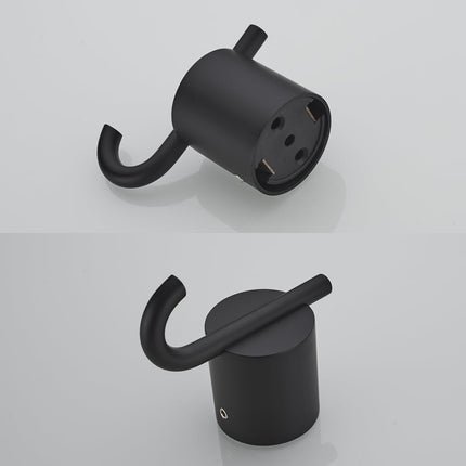 Matte Black Towel Hook for Bathroom Modern Black Hooks for Wall SUS304 Stainless Steel Robe Coat Hook.RD96068-8MB-2