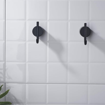 Matte Black Towel Hook for Bathroom Modern Black Hooks for Wall SUS304 Stainless Steel Robe Coat Hook.RD96068-8MB-2