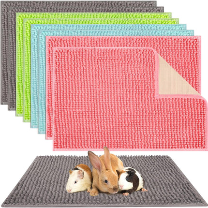 8 Pcs Guinea Pig Cage Liner for Guinea Pig Cage Bedding Reusable Rabbit Mat Pad Washable Training Pad Animal Sleeping Bedding Mat(16x12'',Gray, Green, Pink, Blue)