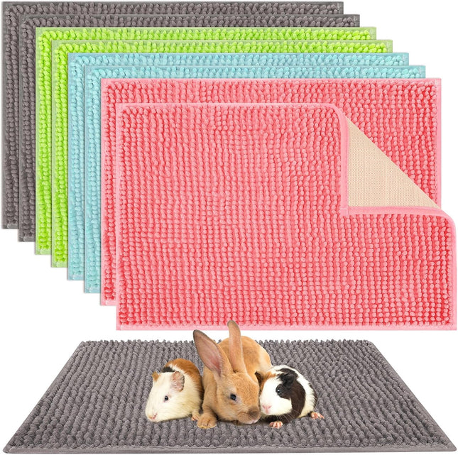 8 Pcs Guinea Pig Cage Liner for Guinea Pig Cage Bedding Reusable Rabbit Mat Pad Washable (16x12'' Gray