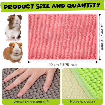 8 Pcs Guinea Pig Cage Liner for Guinea Pig Cage Bedding Reusable Rabbit Mat Pad Washable Training Pad Animal Sleeping Bedding Mat(16x12'',Gray, Green, Pink, Blue)
